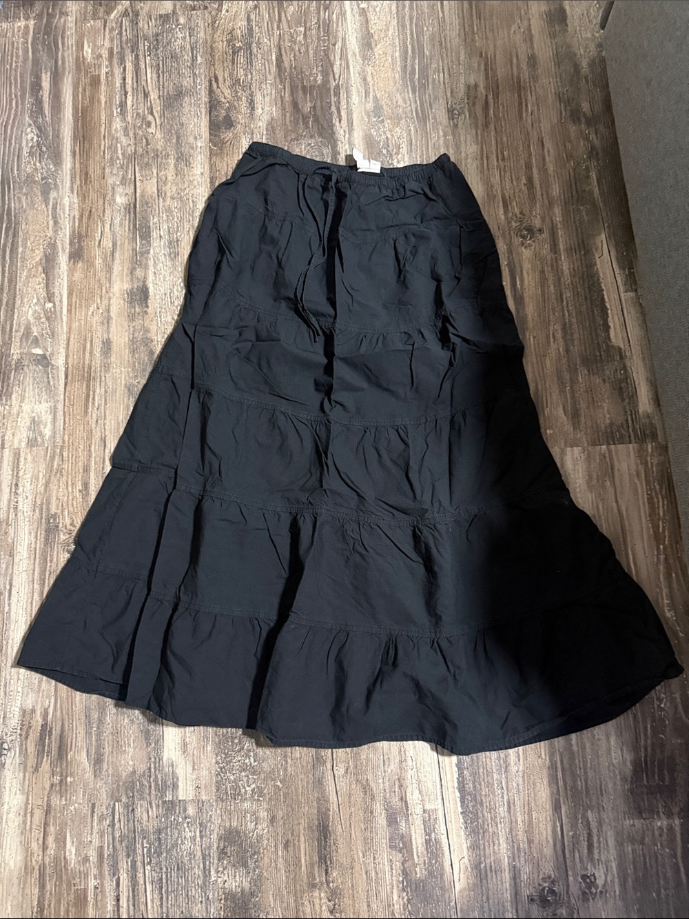 Joie Black Tiered Maxi Skirt with Drawstring Waist